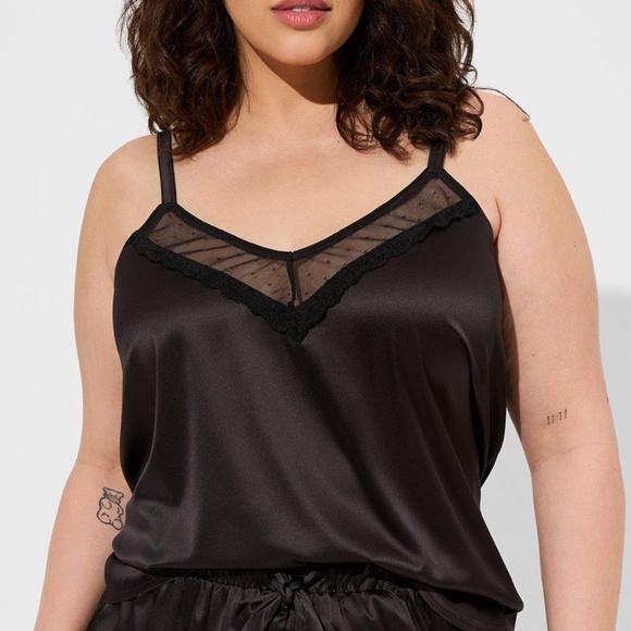 Torrid - Dream Satin Lace Trim Black Sleep Cami - Size 3x 22/24